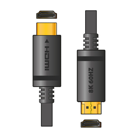 AV:Link Ultra High Speed 8K HDMI Lead 1m by AVSL shown with gold-plated connectors and matte black casing labelled HDMI and 8K 60Hz on a white background.