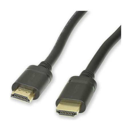 AV:Link Ultra High Speed 8K HDMI lead by AVSL with two black connectors and 24K gold plated contacts, shown on a plain white background.