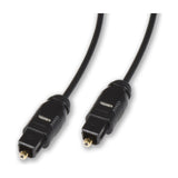 AV:Link 10m fibre optic digital audio cable with two black Toslink connectors and gold-plated tips, shown on a plain white background.