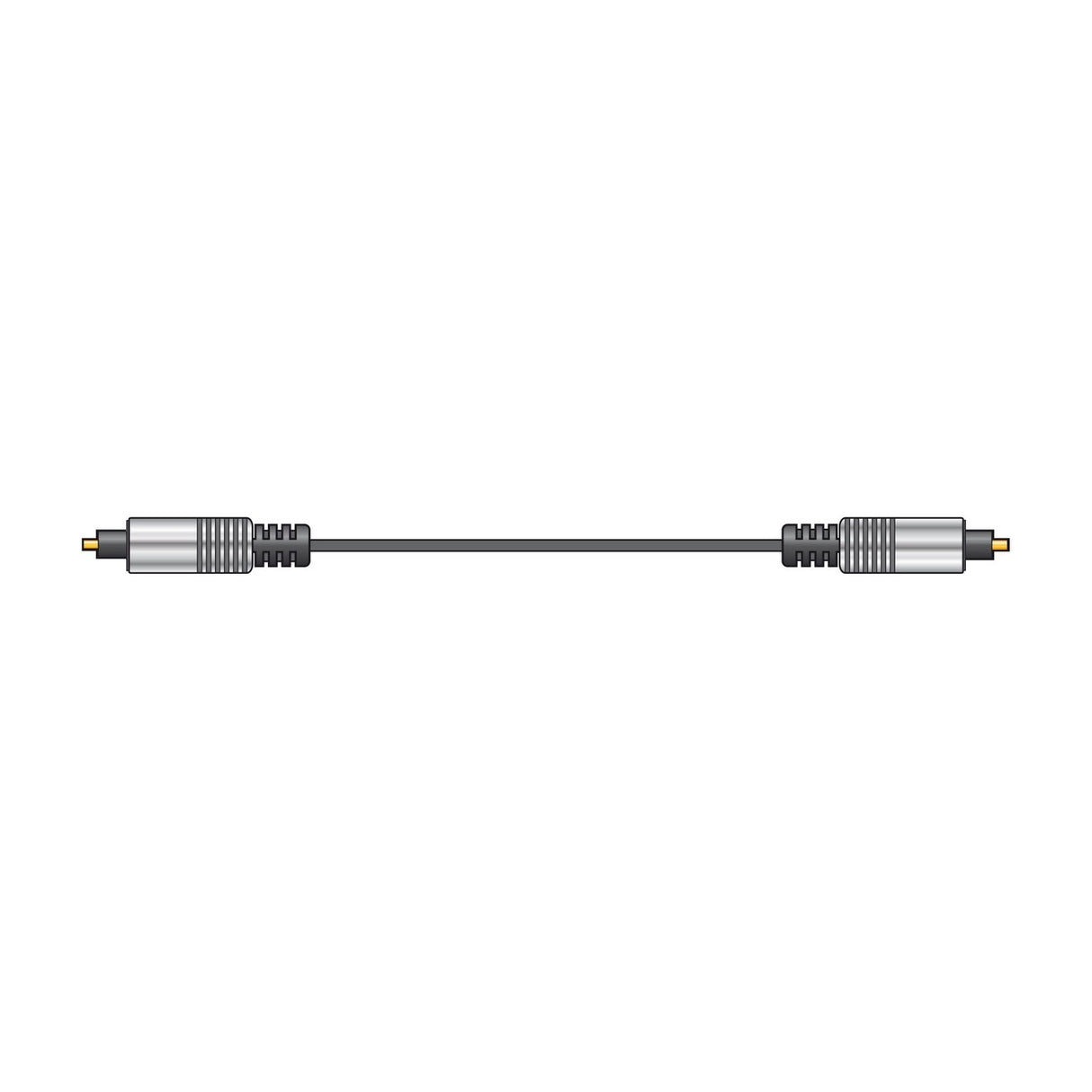 AV:Link fibre optic TOSlink digital audio lead with nickel plated connectors, gold tips and black 5mm PVC cable, shown on a plain white background.