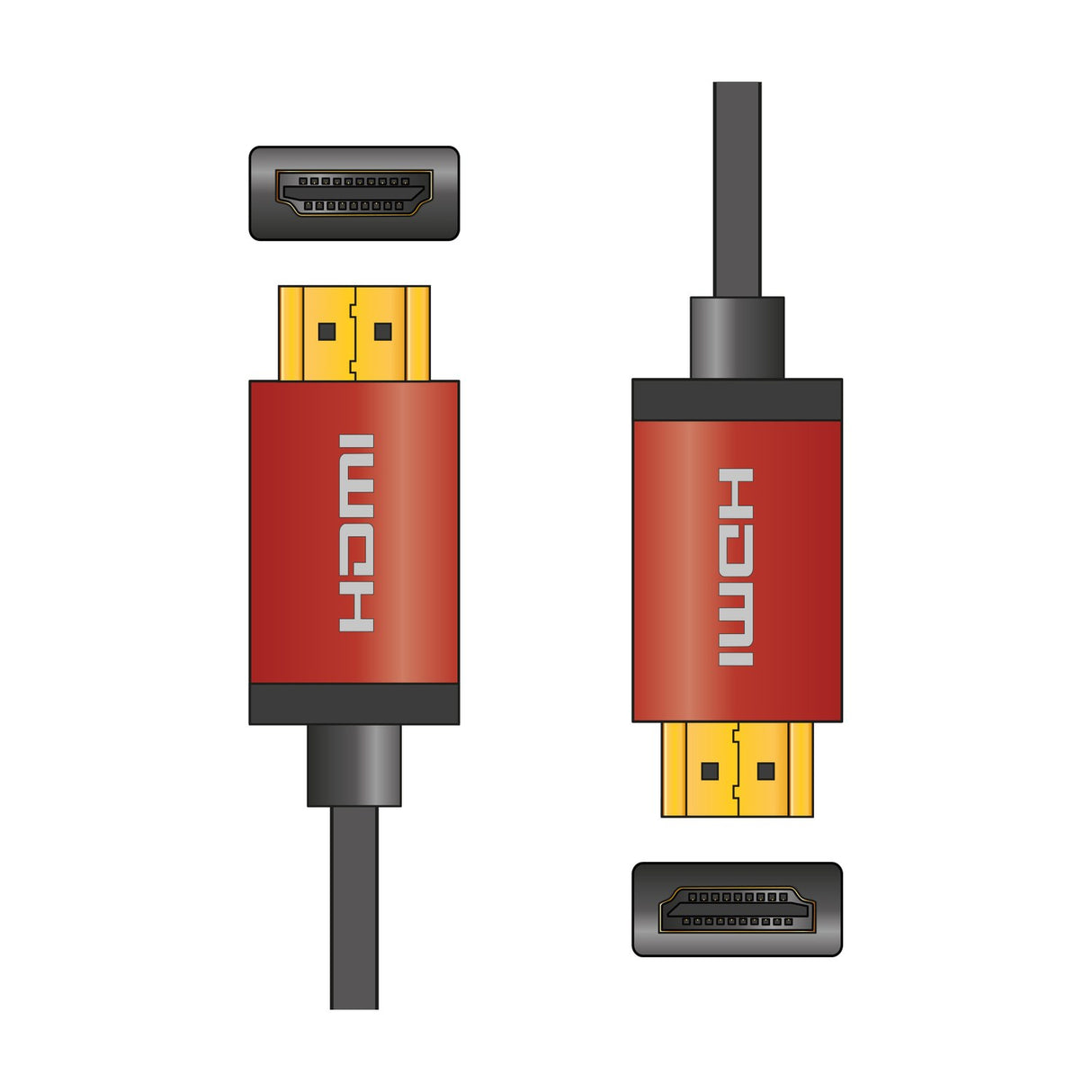 AV:Link 4K HDMI Lead 10m, Red Aluminium Shell
