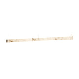 Bowie LED Alabaster Linear Pendant Light, a long slim cylindrical fixture with sectioned alabaster body and capped ends, suspended from thin cables against a plain white background.
