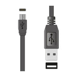 Illustration of the AV:Link USB Type-A to Type-C flat sync and charge cable showing the Type-C and USB-A connectors with port icons on a white background.
