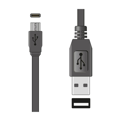 Illustration of the AV:Link USB Type-A to Type-C flat sync and charge cable showing the Type-C and USB-A connectors with port icons on a white background.