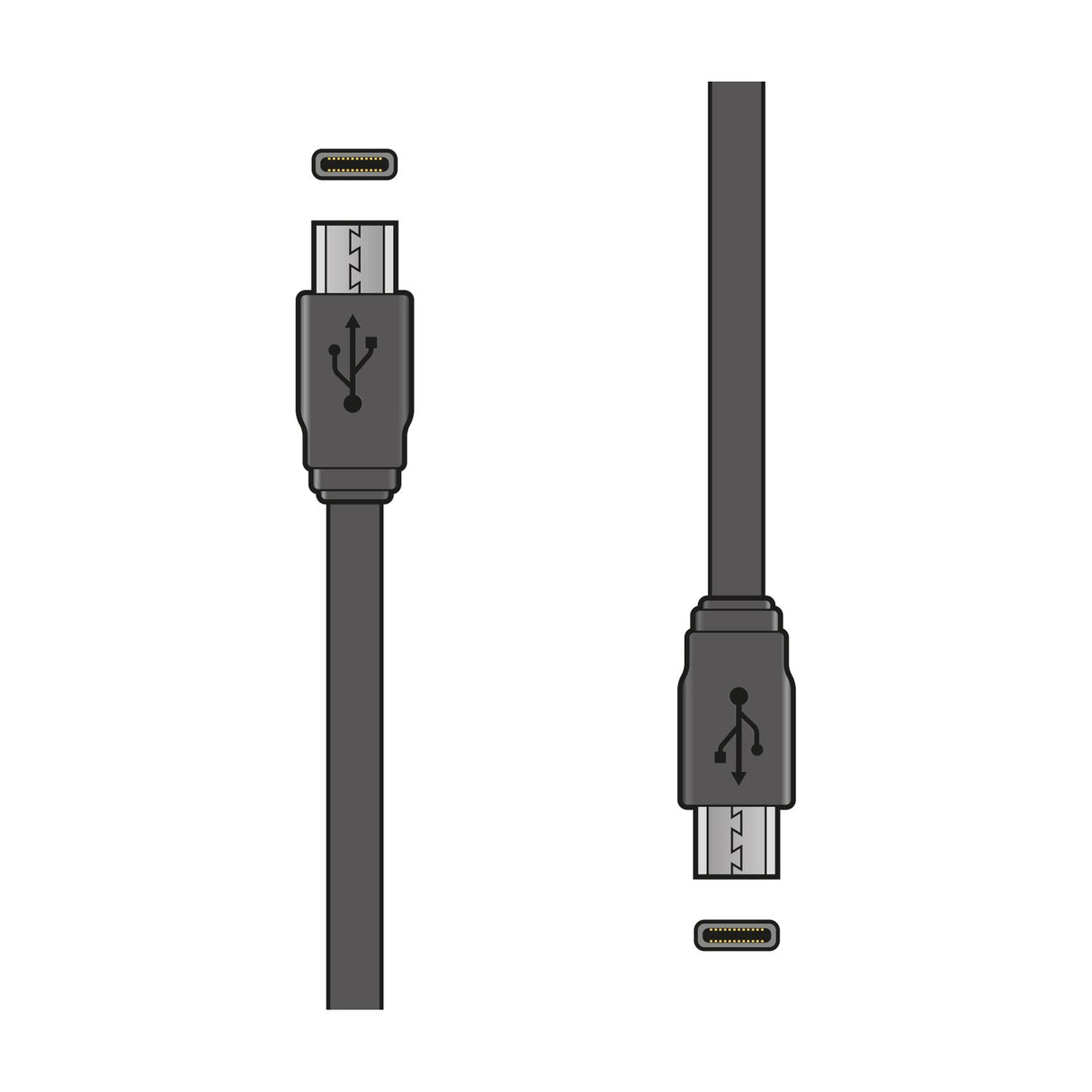 AV:Link USB Type-C to C Short Flat Sync & Charge Cable 20cm