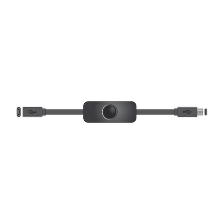 AV:Link USB Type-C extension cable by AVSL with inline power switch in the middle of the black lead, shown on a plain white background.