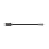 AV:Link USB to 2.1 x 5.5mm 5V DC power lead with USB-A connector and black barrel plug, shown on a plain white background.