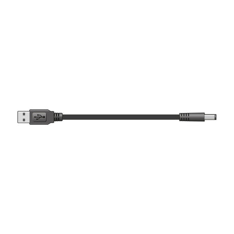 AV:Link USB to 2.1 x 5.5mm 5V DC power lead with USB-A connector and black barrel plug, shown on a plain white background.