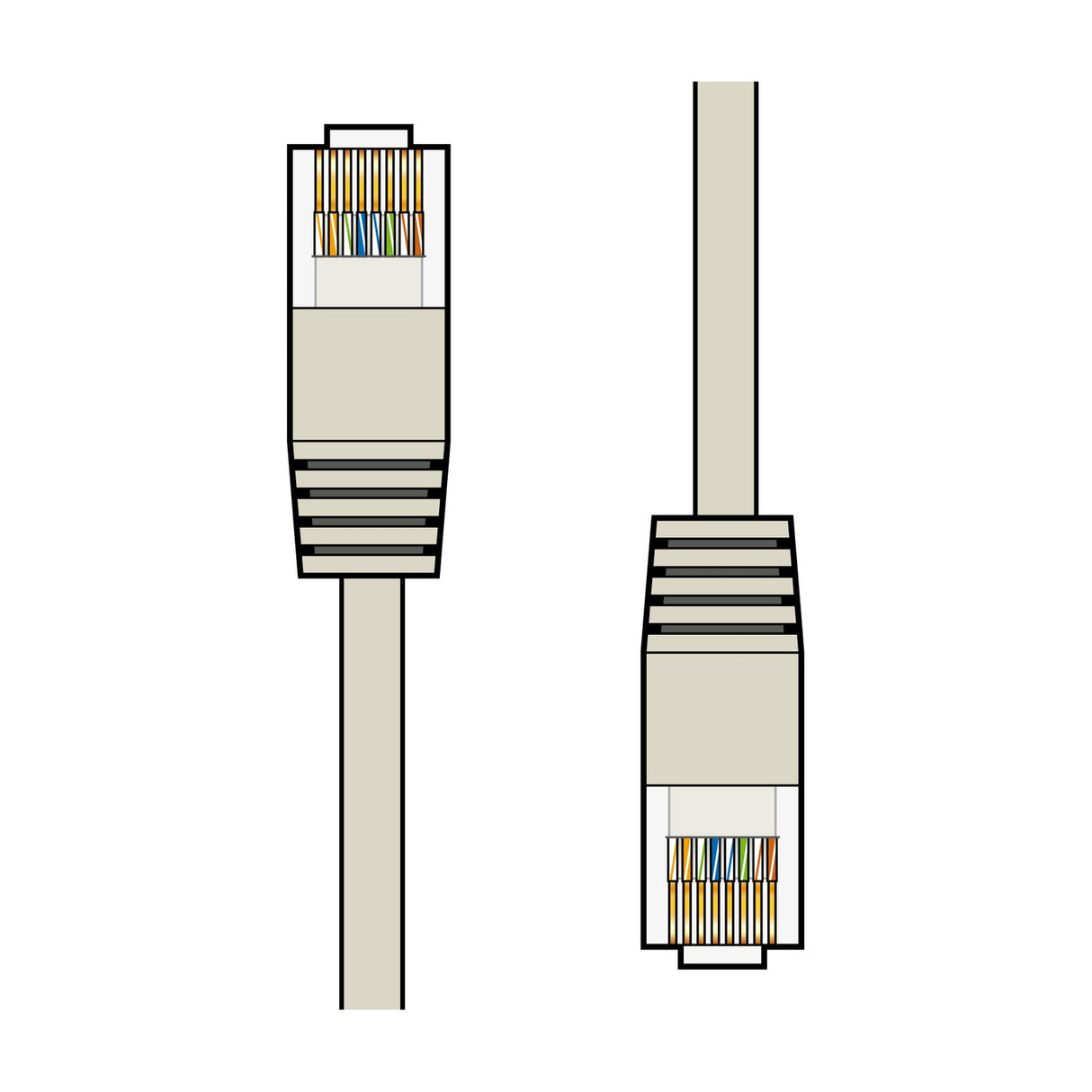 AV:Link Cat5e UTP 20m network patch lead by AVSL with grey cable and two RJ45 plugs showing exposed twisted pair wiring on a white background.