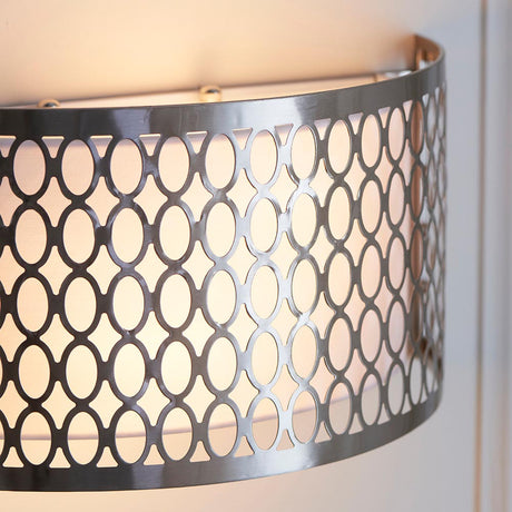 Rosaline 2 Light Wall Light - Nickel & White