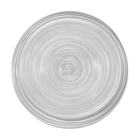 Blink Loop Ribbed Glass Disc Wall Light in Frost finish, a round blown-glass disc with fine concentric ribbing radiating from the centre, shown against a plain white background.