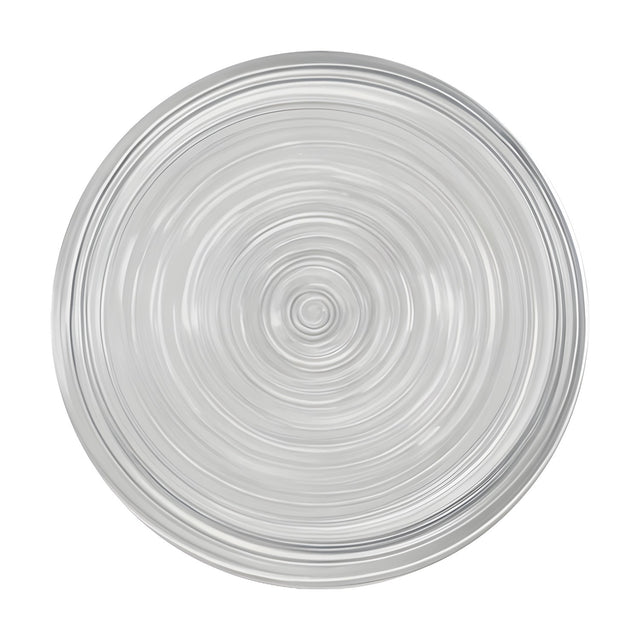 Blink Loop Ribbed Glass Disc Wall Light in Frost finish, a round blown-glass disc with fine concentric ribbing radiating from the centre, shown against a plain white background.