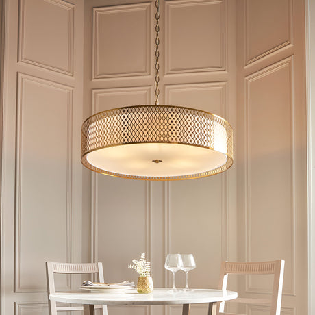Rosaline 5 Light Pendant - Gold & White