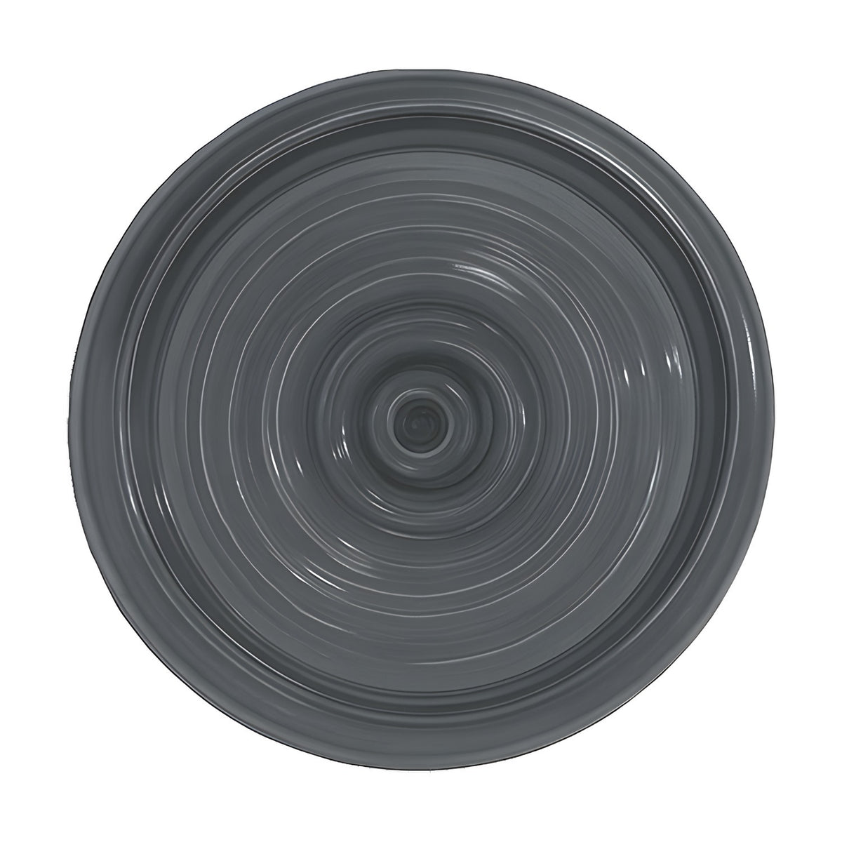 Blink Loop Ribbed Glass Disc Wall Light in graphite, round ribbed glass disc with concentric rings on an iron fitting, shown face-on against a plain white background.