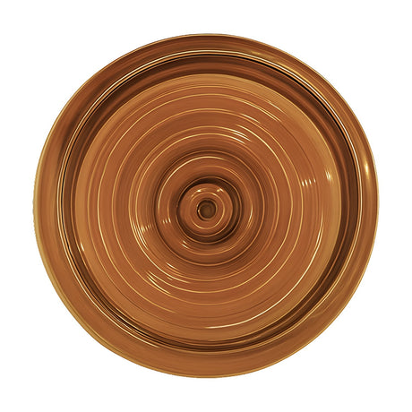 Blink Loop Ribbed Glass Disc Wall Light in Honey, a round amber glass fixture with concentric ribbed rings, shown face-on against a plain white background.