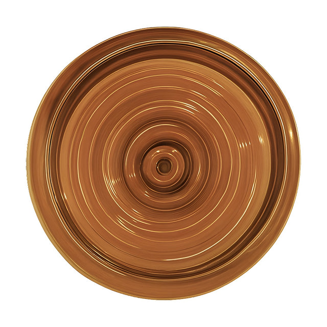 Blink Loop Ribbed Glass Disc Wall Light in Honey, a round amber glass fixture with concentric ribbed rings, shown face-on against a plain white background.