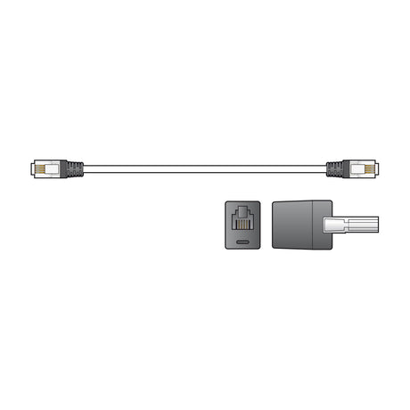 AV:Link 10m RJ11 plug-to-plug modem lead in black with a BT431A adaptor shown alongside, displayed on a plain white background.
