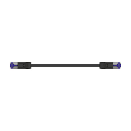 AV:Link Cat7 S/FTP 15m Ethernet patch lead in matt black with snag-free RJ45 connectors at each end, shown on a plain white background.