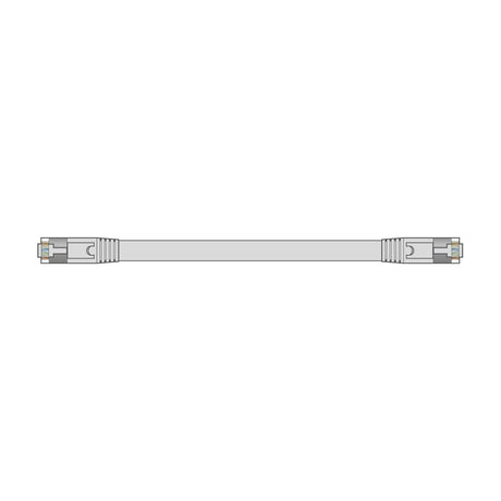 AV:Link Cat6a FTP flat Ethernet patch lead in white with snag-free RJ45 connectors at each end, shown horizontally on a plain background.