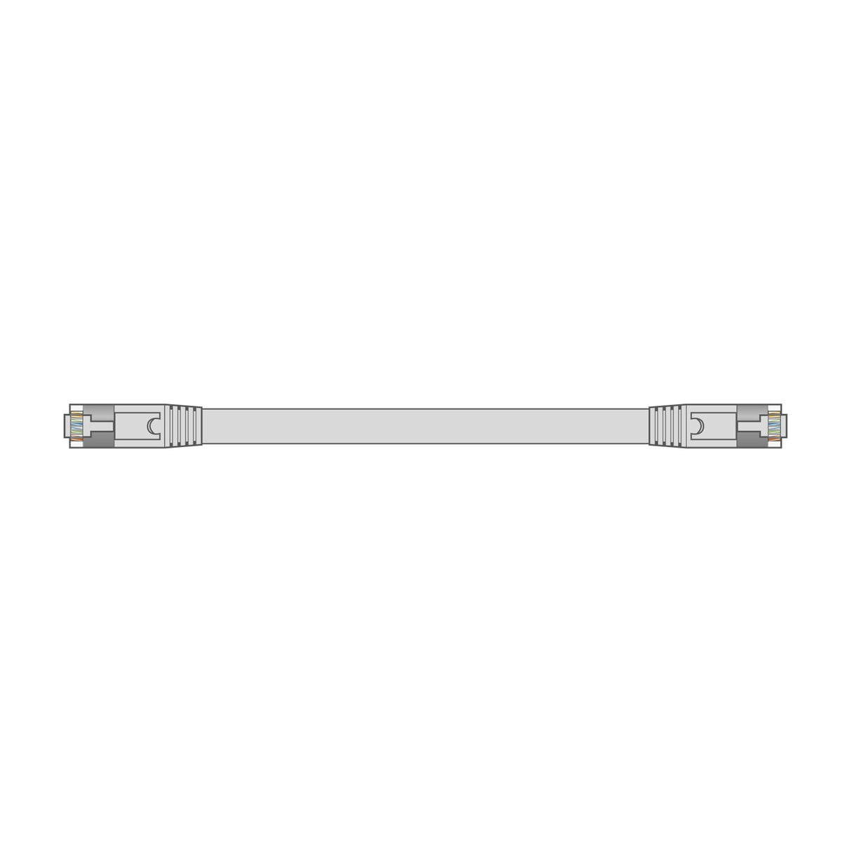 AV:Link Cat6a FTP flat Ethernet patch lead in white with snag-free RJ45 connectors at both ends, shown horizontally on a plain background.