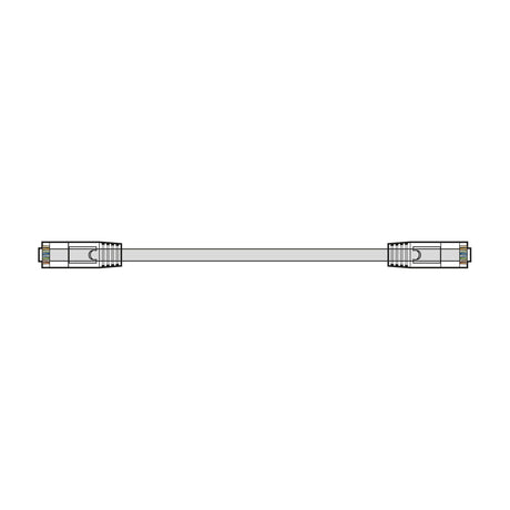 AV:Link Slim Cat6a FTP 25cm Ethernet patch lead in white with clear RJ45 connectors, shown horizontally on a plain background.