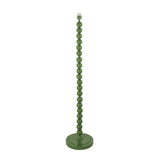 Brenleigh Floor Lamp base in green, tall stacked metal sphere design on a round base, E27 fitting, plain white background.