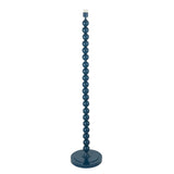 Endon Brenleigh floor lamp base in glossy blue, formed from stacked metal spheres on a round base with an E27 lamp holder, on a plain white background.