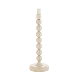 Endon Brenleigh table lamp base with stacked glossy white metal spheres on a round foot and E14 bulb holder, shown on a plain white background.