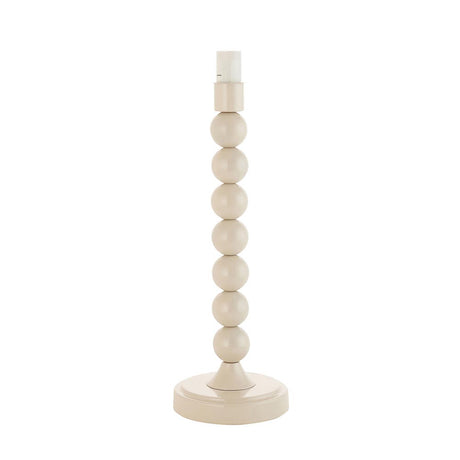 Endon Brenleigh table lamp base with stacked glossy white metal spheres on a round foot and E14 bulb holder, shown on a plain white background.