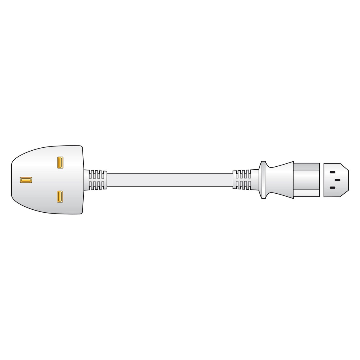 Mercury Power Lead UK Plug To IEC Socket 2m - White