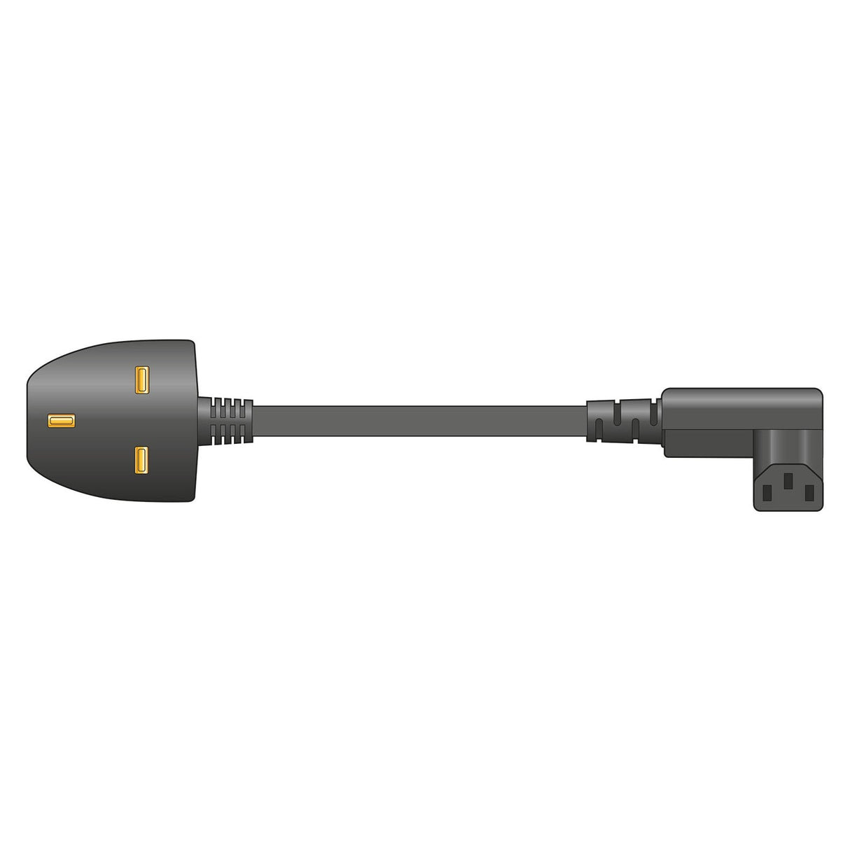 Mercury Power Lead UK Plug To Right Angle IEC Socket 2m