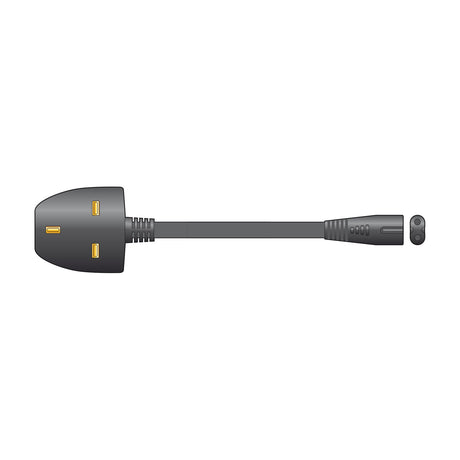 Mercury 1m black power lead with UK 3-pin plug socket adapter and figure-8 IEC C7 connector, shown on a plain white background.