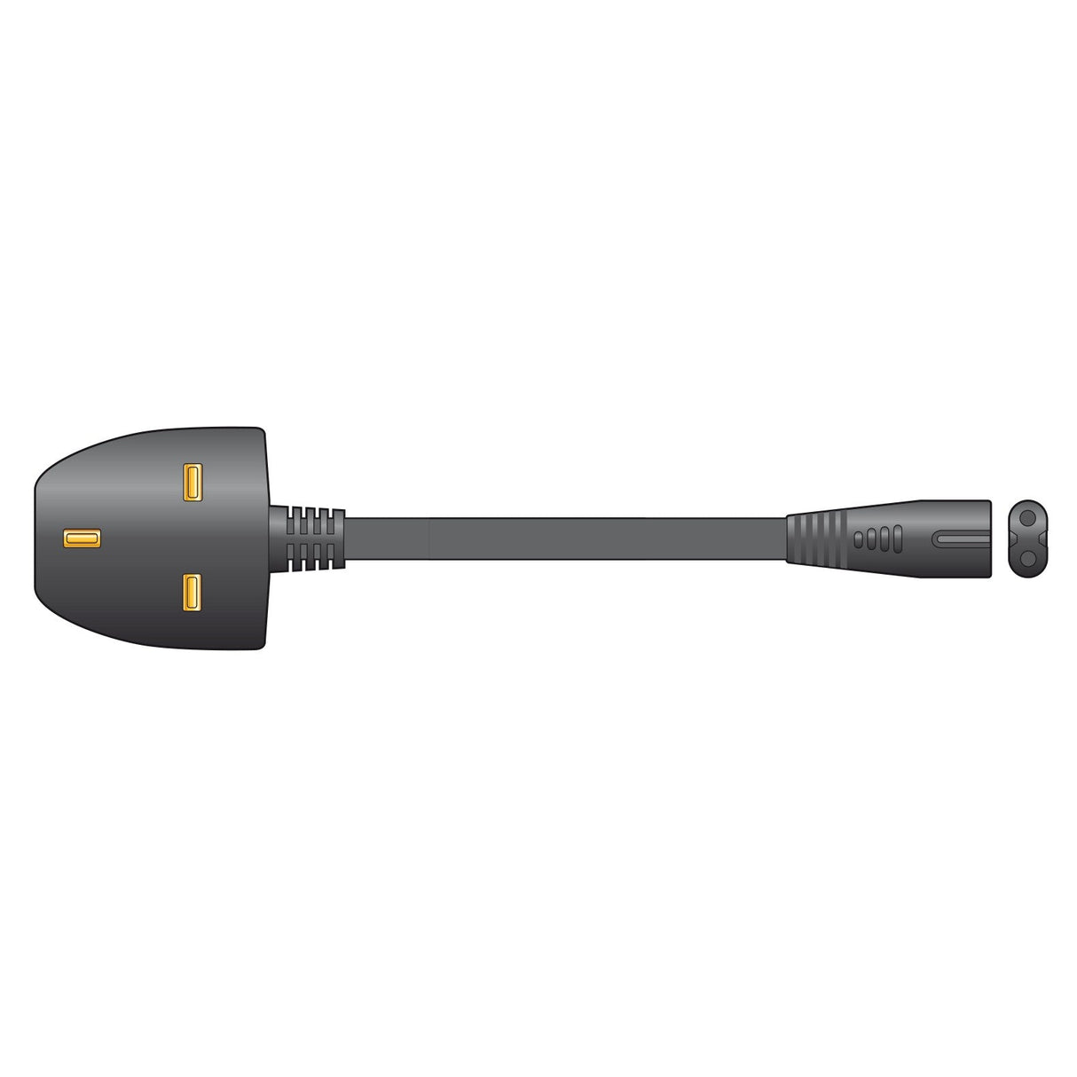 Mercury Power Lead UK Plug To Fig 8 Socket 10m - Black