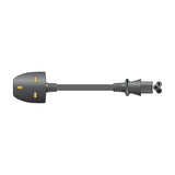 Mercury 1m black power lead with UK 3-pin plug and clover leaf IEC C5 socket, shown on a plain white background.