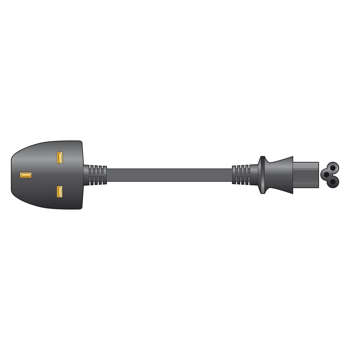 Mercury Power Lead UK Plug To Clover Leaf Socket 1m Black