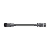 Mercury IEC to IEC 2m black extension lead with moulded C14 plug and C13 socket on a 3-core cable, shown horizontally on a white background.