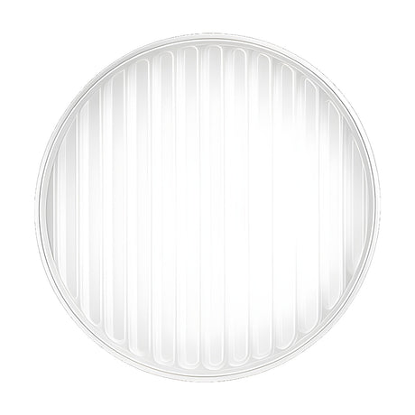 Blink Ray Ribbed Glass Disc Wall Light in Frost finish, a round frosted white glass fixture with fine vertical ribs, shown on a plain white background.