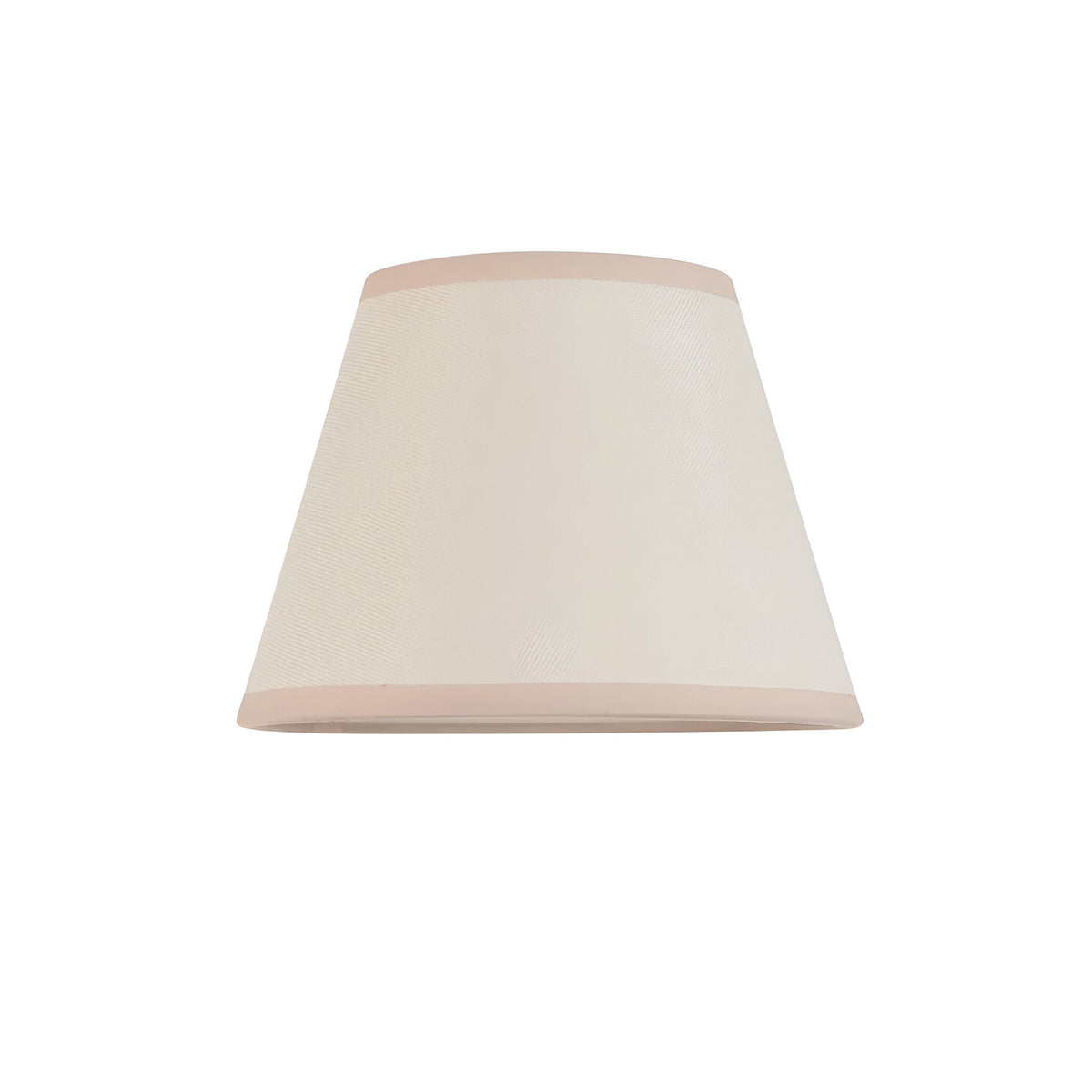 Aldworth Ivy Wall Light in Natural, tapered ivory fabric shade with almond edge trim, shown on a plain white background.