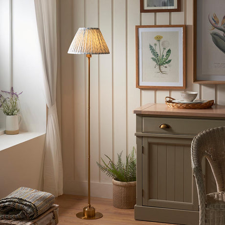 Ashstead LED Leaf Floor Lamp - Brass, White & Blue