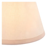 Close-up of the Ashstead LED Table Lamp's tapered vintage white cotton mix fabric shade with almond taped edge, shown against a plain white background.