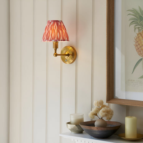 Ashstead LED Ikat Wall Light - Brass, White & Pink