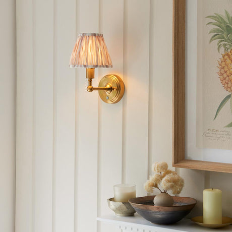 Ashstead LED Ikat Wall Light - Brass, White & Natural