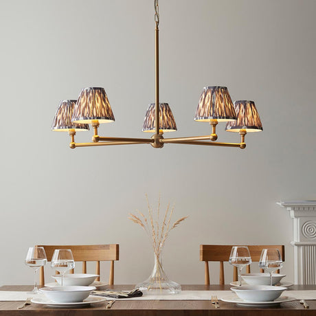 Cliffleigh Ikat 5 Light Pendant - Brass & Grey