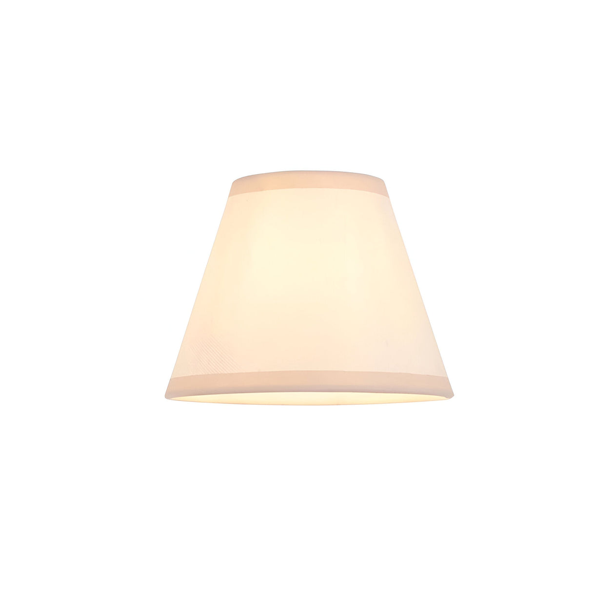 Endon Cliffleigh tapered pendant shade in vintage white cotton mix fabric with almond white taped edge, shown on a plain white background.