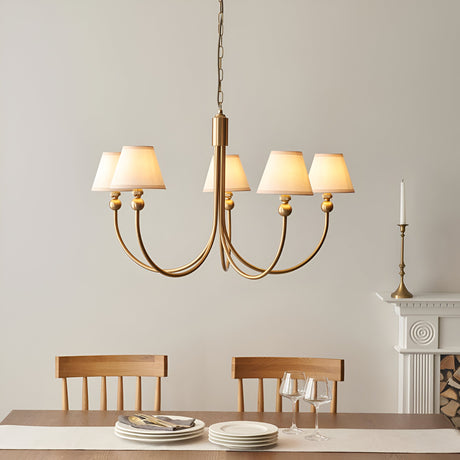 Cliffleigh 5 Light Curved Arm Ivy Pendant - White