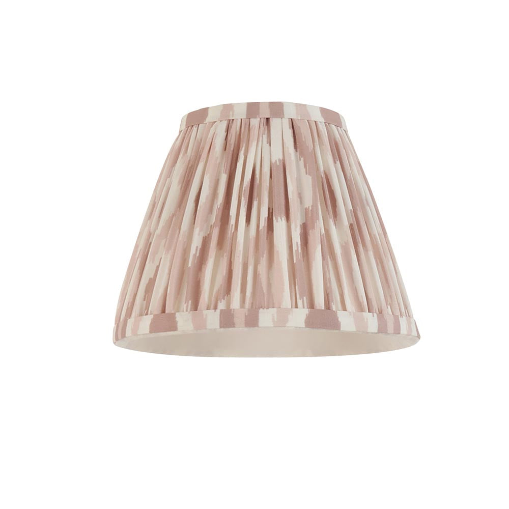 Cliffwood Ikat Wall Light shade in pink and cream pleated fabric with taped edges, shown alone on a white background.