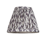 Endon Danemere pleated lamp shade in faux linen with grey leaf print and taped edge, shown on a plain white background.