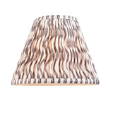 Endon Amberley Ripple pleated tapered lamp shade in cream fabric with grey and bronze wavy ripple print, shown on a plain white background.