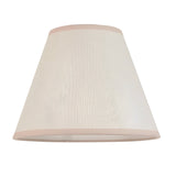 Endon Carlworth Ivy tapered table lamp shade in vintage white cotton-mix fabric with almond white taped edges, shown on a plain white background.
