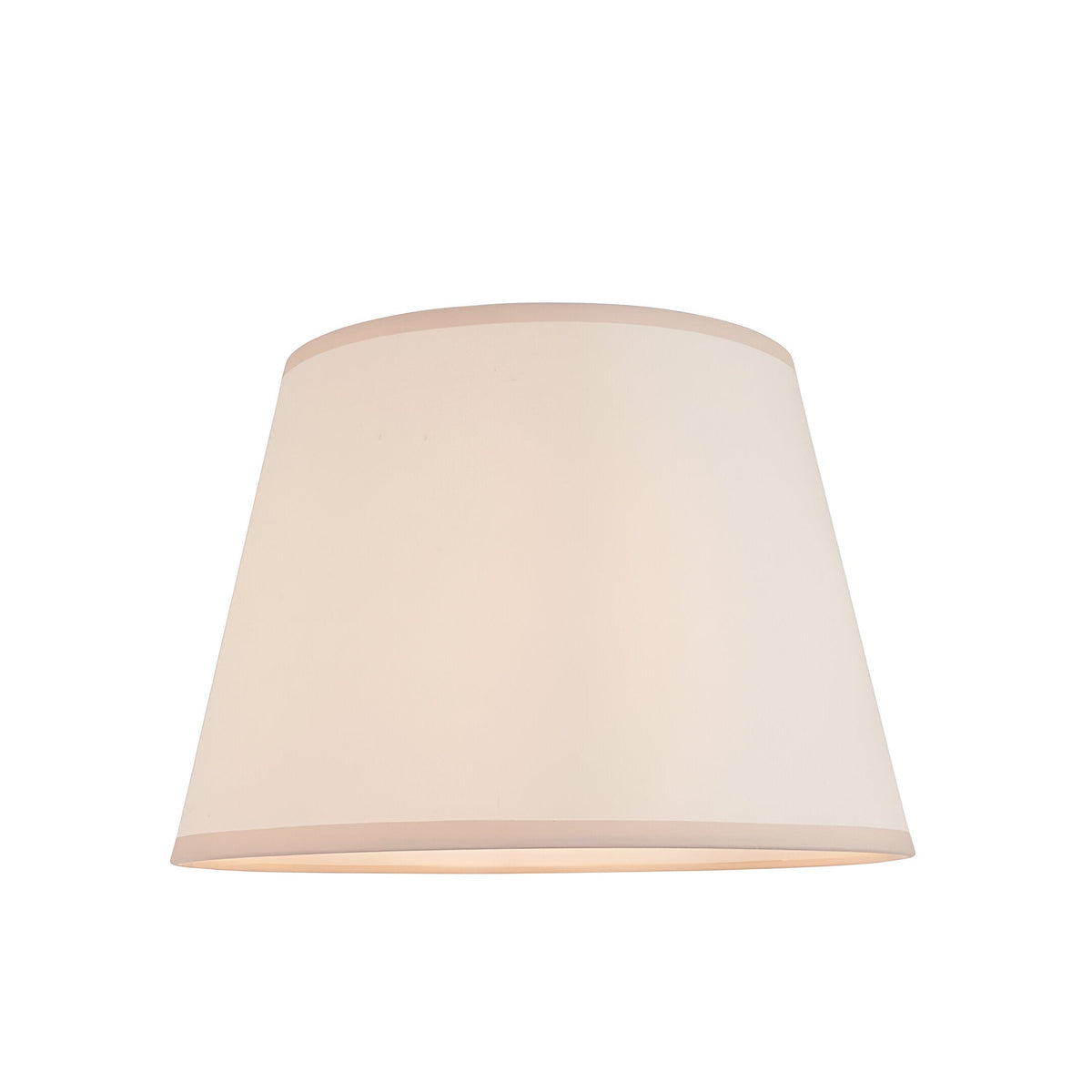 Caldford Ivy 35cm Table Lamp shade in vintage white cotton-mix fabric with a tapered drum shape, shown against a plain white background.